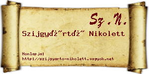 Szijgyártó Nikolett névjegykártya